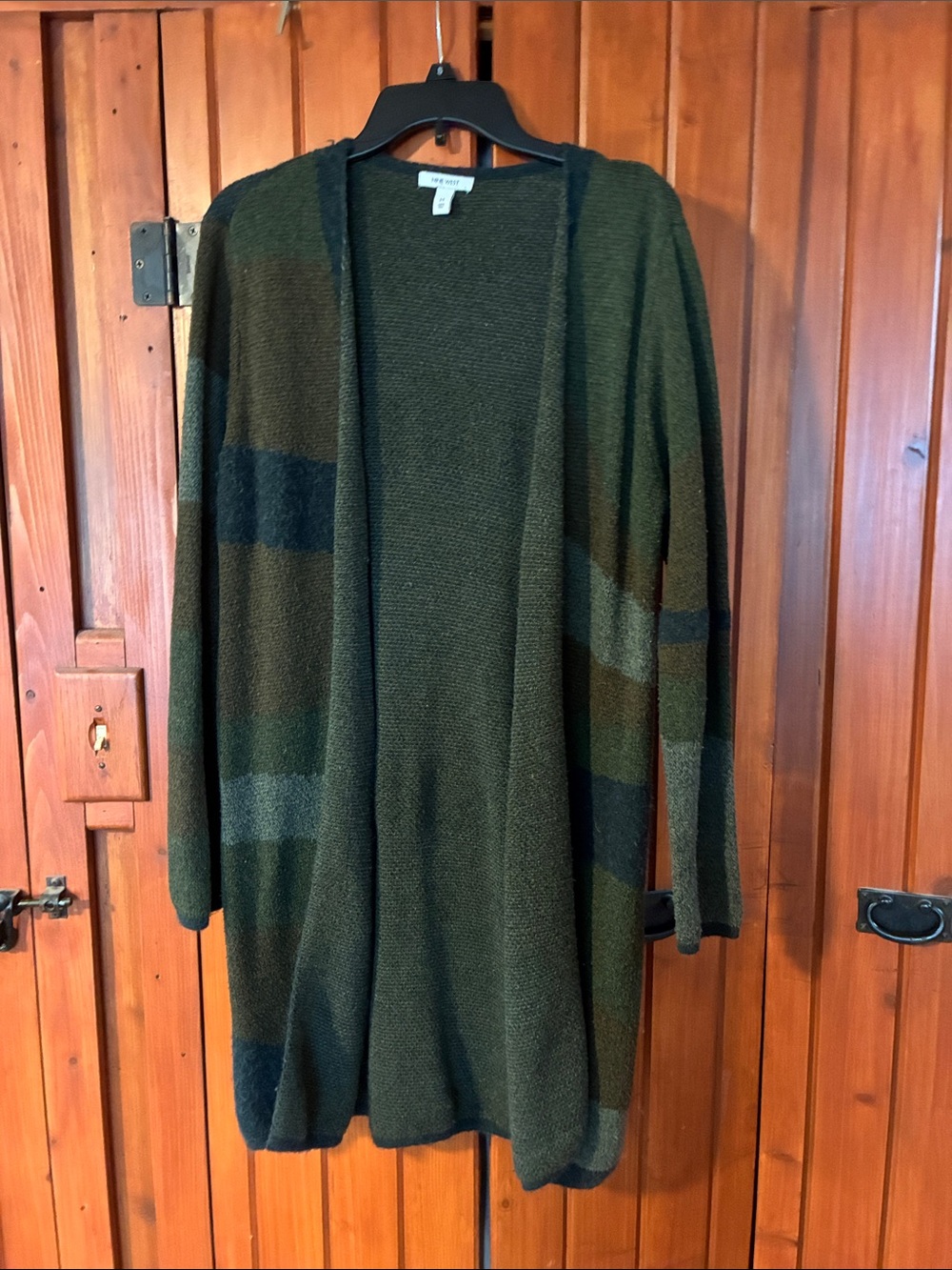 Open-Front Olive Green Cardigan Sweater - Nine West sz M.  C